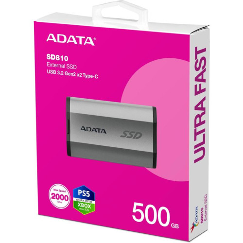 Накопитель SSD A-Data USB-C 500GB SD810-500G-CSG SD810 1.8