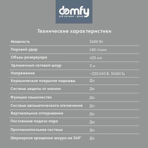Утюг/ Утюг Domfy DSB-EI603 2600Вт черный