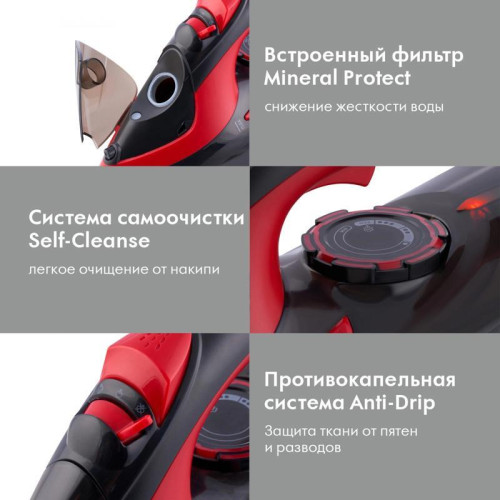 Утюг/ Утюг Domfy DSC-EI502 2400Вт черный/красный Утюг/ Утюг Domfy DSC-EI502 2400Вт черный/красный