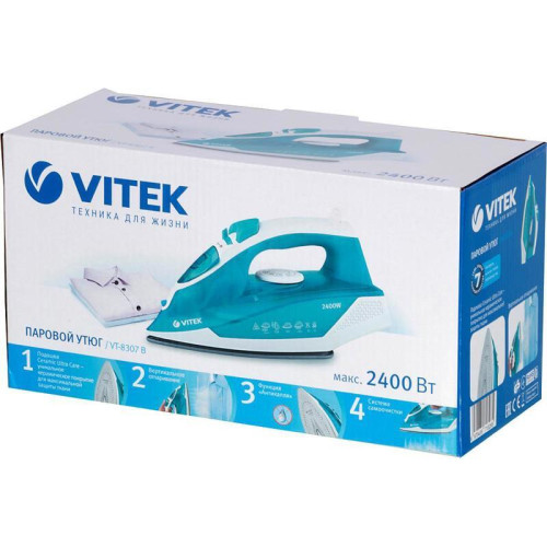 Утюг/ Утюг Vitek 8307-VT-01 2400Вт бирюзовый/белый