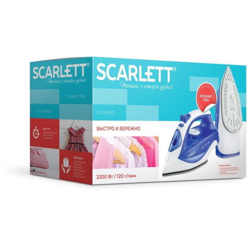 Утюг/ Утюг Scarlett SC-SI30K23 2200Вт белый/синий