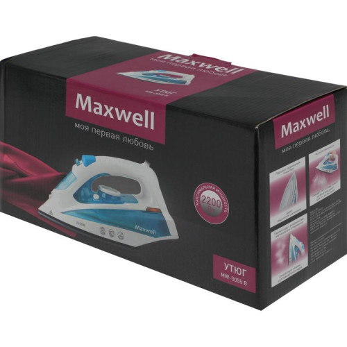 Утюг/ Утюг Maxwell MW-3055 2200Вт белый/синий
