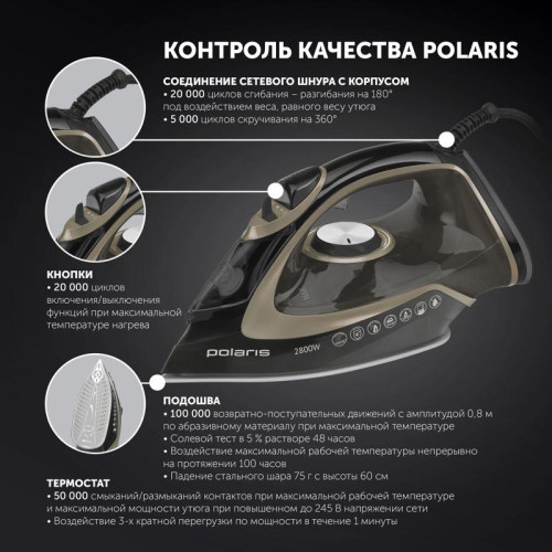 Утюг/ Утюг Polaris PIR 2821AK 2800Вт черный/золотистый Утюг/ Утюг Polaris PIR 2821AK 2800Вт черный/золотистый
