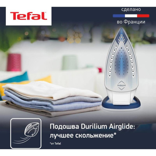 Утюг/ Утюг Tefal Easygliss Plus FV5715E0 2400Вт голубой/белый Утюг/ Утюг Tefal Easygliss Plus FV5715E0 2400Вт голубой/белый