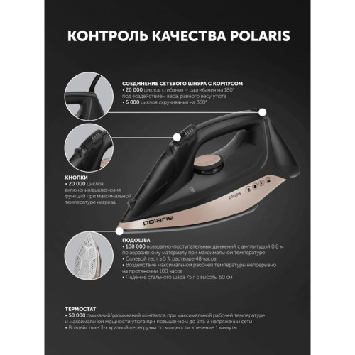 Утюг/ Утюг Polaris PIR 2483K 2400Вт черный/золотистый