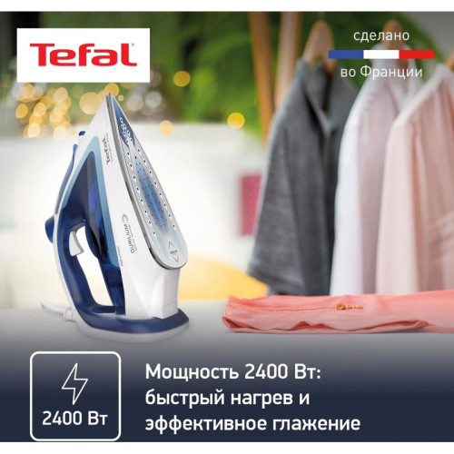 Утюг/ Утюг Tefal Easygliss Plus FV5715E0 2400Вт голубой/белый Утюг/ Утюг Tefal Easygliss Plus FV5715E0 2400Вт голубой/белый
