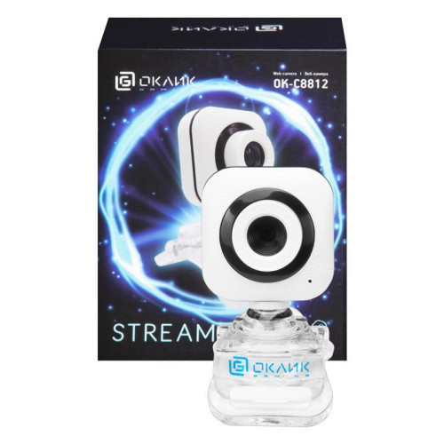 Камера Web Oklick OK-C8812 белый 0.3Mpix (640x480) USB2.0 с микрофоном