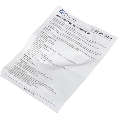 Камера Web Oklick OK-C21FH черный 2Mpix (1920x1080) USB2.0 с микрофоном