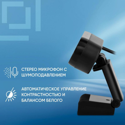 Камера Web Oklick OK-C008FH черный 2Mpix (1920x1080) USB2.0 с микрофоном