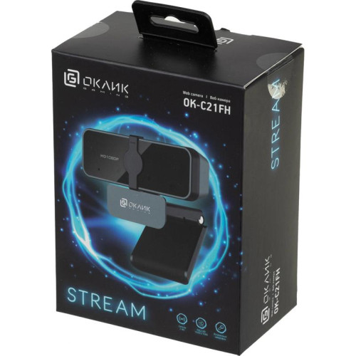 Камера Web Oklick OK-C21FH черный 2Mpix (1920x1080) USB2.0 с микрофоном