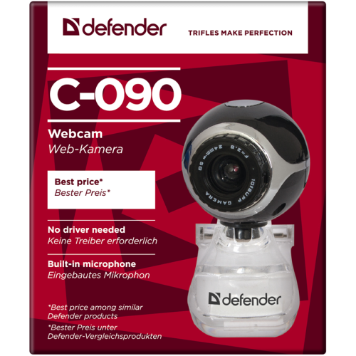 Defender Веб-камера C-090 0.3МП, черный Defender Веб-камера C-090 0.3МП, черный