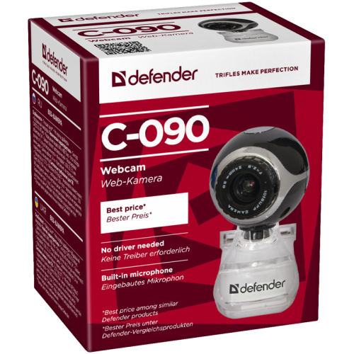 Defender Веб-камера C-090 0.3МП, черный Defender Веб-камера C-090 0.3МП, черный