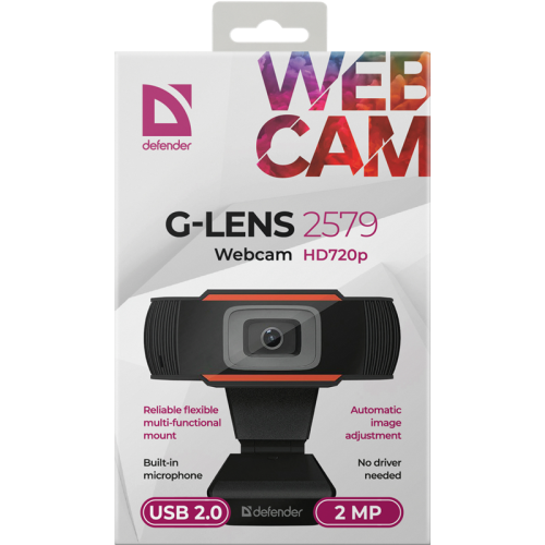 Defender Веб-камера G-lens 2579 HD720p 2МП Defender Веб-камера G-lens 2579 HD720p 2МП