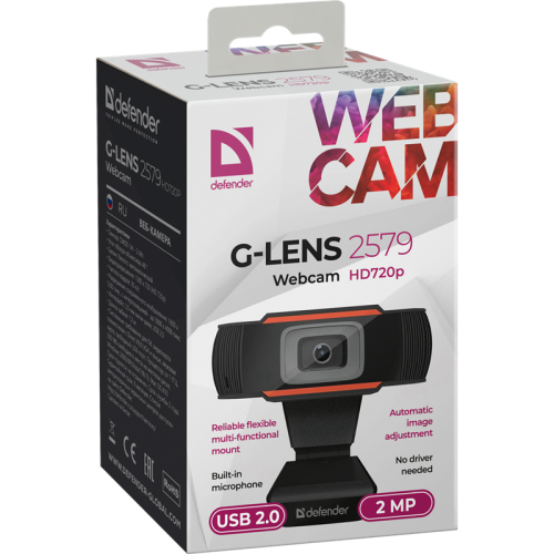 Defender Веб-камера G-lens 2579 HD720p 2МП Defender Веб-камера G-lens 2579 HD720p 2МП