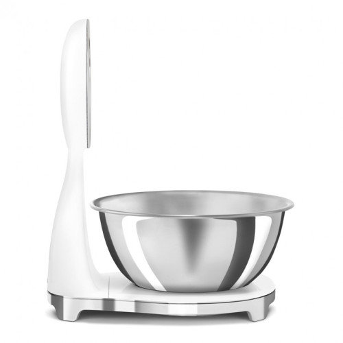 Кухонные весы SMEG, аналоговый/цифровой дисплей, выбор единицы измерения, максимальный вес 5 кг, шаг 1 г, цвет белый