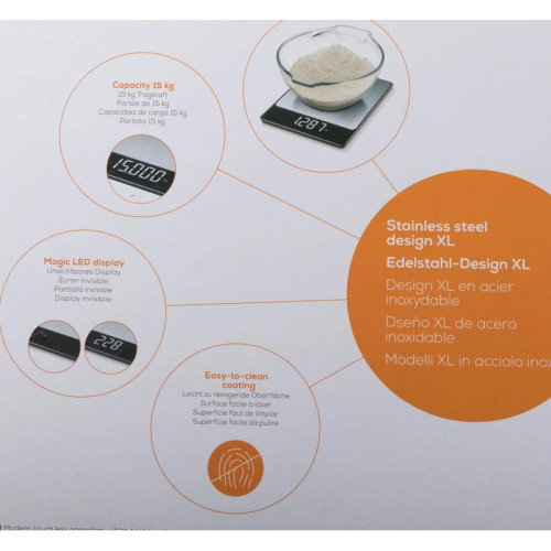 Весы кухонные электронные Beurer KS34 XL макс.вес:15кг нержавеющая сталь