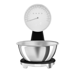 Кухонные весы SMEG, аналоговый/цифровой дисплей, выбор единицы измерения, максимальный вес 5 кг, шаг 1 г, цвет черный