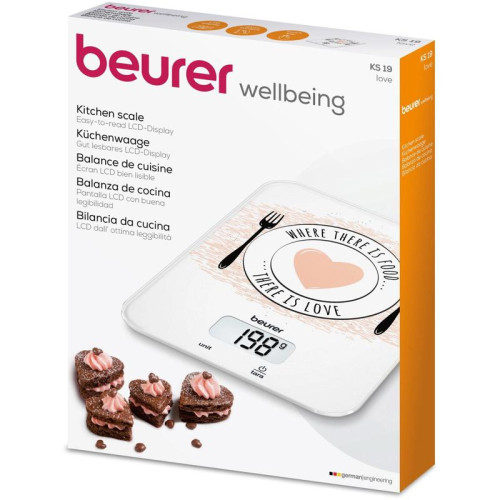 Весы кухонные электронные Beurer KS19 Love макс.вес:5кг рисунок