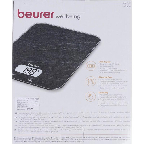 Весы кухонные электронные Beurer KS19 slate макс.вес:5кг рисунок