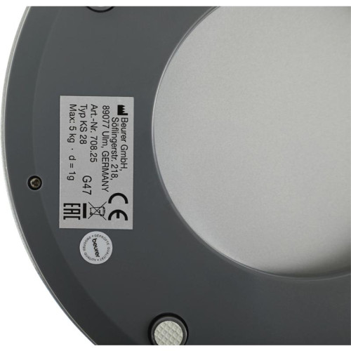 Весы кухонные электронные Beurer KS28 макс.вес:5кг серебристый