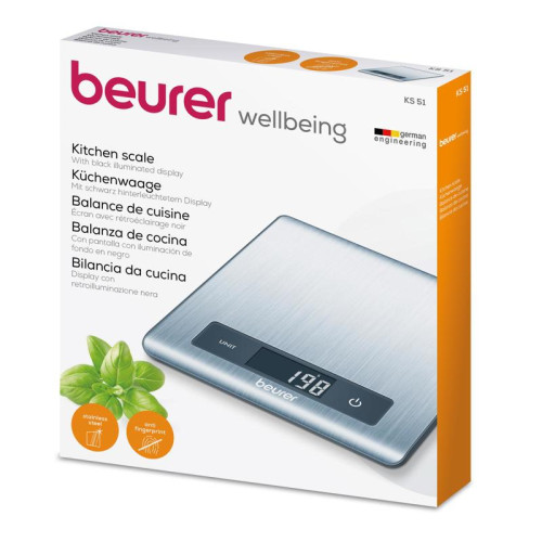 Весы кухонные электронные Beurer KS51 макс.вес:5кг серебристый
