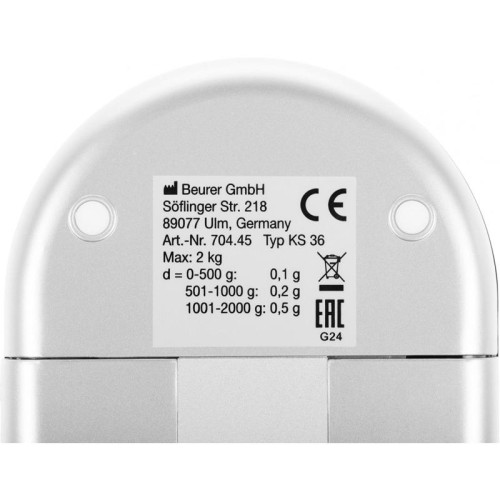 Весы кухонные электронные Beurer KS36 макс.вес:2кг черный