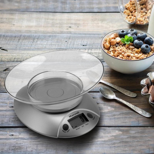 Весы кухонные электронные Maxwell MW-1451 макс.вес:5кг серебристый Весы кухонные электронные Maxwell MW-1451 макс.вес:5кг серебристый