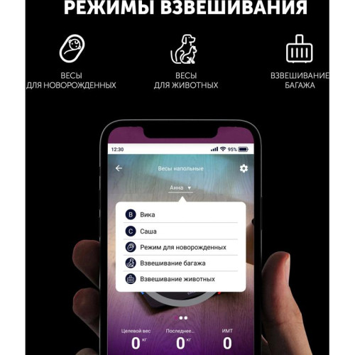 Весы напольные электронные/ Весы напольные электронные Polaris PWS 1898 IQ Home макс.180кг графитовый