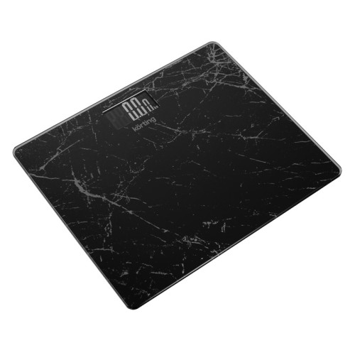 Напольные весы KORTING/ Напольные весы KORTING, диапазон измерений 0.5- 180 кг, интервал измерения 50 г, интегрированный LED-дисплей, работают от 2-х ААА батареек (в комплекте), автоматическое включение/отключение, цвет черный мрамор