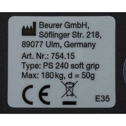 Весы напольные электронные/ Весы напольные электронные Beurer PS240 макс.180кг черный