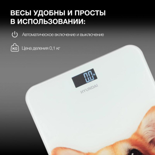 Весы напольные электронные/ Весы напольные электронные Hyundai H-BS03671 макс.180кг белый