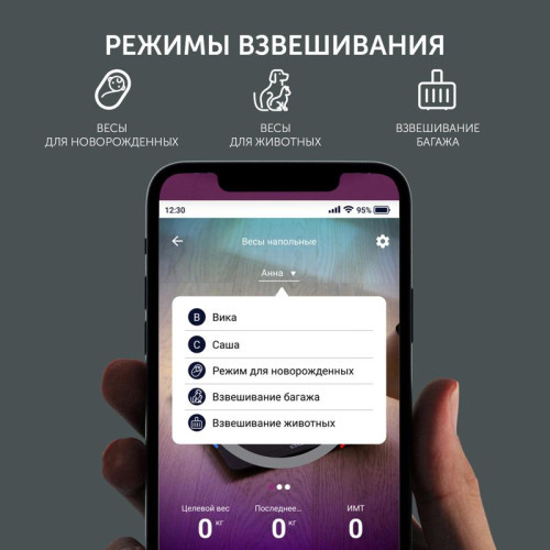 Весы напольные электронные/ Весы напольные электронные Polaris PWS 1892 макс.180кг графитовый