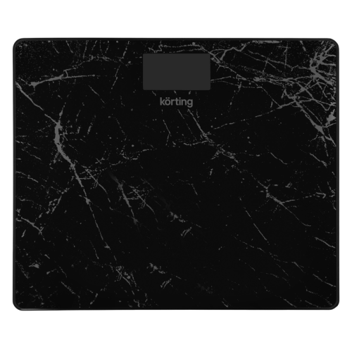 Напольные весы KORTING/ Напольные весы KORTING, диапазон измерений 0.5- 180 кг, интервал измерения 50 г, интегрированный LED-дисплей, работают от 2-х ААА батареек (в комплекте), автоматическое включение/отключение, цвет черный мрамор
