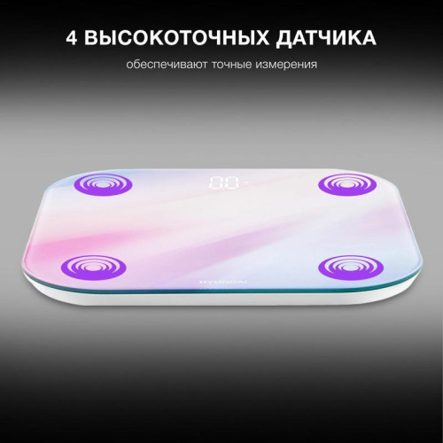 Весы напольные электронные/ Весы напольные электронные Hyundai H-BS03577 макс.180кг розовый/фиолетовый Весы напольные электронные/ Весы напольные электронные Hyundai H-BS03577 макс.180кг розовый/фиолетовый