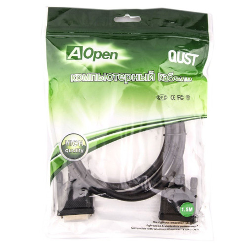 Кабель/ Кабель DVI (24+1) M/M 1.5m, 2 фильтра Aopen/Qust <ACG442GD-1.5M> Кабель/ Кабель DVI (24+1) M/M 1.5m, 2 фильтра Aopen/Qust <ACG442GD-1.5M>