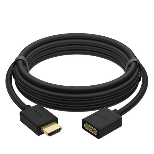 GCR Удлинитель 10.0m v2.0 HDMI-HDMI черный, OD7.3mm, 28/28 AWG, позолоченные контакты, Ethernet 18.0 Гбит/с, 19M / 19F, тройной экран, GCR-51638