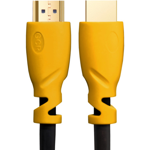 GCR Кабель 1.0m HDMI версия 1.4, черный, желтые коннекторы, OD7.3mm, 30/30 AWG, позолоченные контакты, Ethernet 10.2 Гбит/с, 3D, 4K GCR-HM340-1.0m, экран