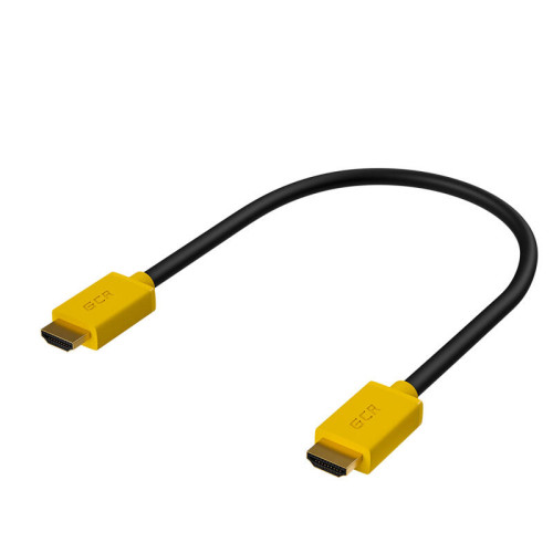 Greenconnect Кабель 0.5m HDMI версия 2.0, HDR 4:2:2, Ultra HD, 4K 60 fps 60Hz/5K*30Hz, 3D, AUDIO, 18.0 Гбит/с, 28/28 AWG, OD7.3mm, тройной экран, черный, желтые коннекторы, GCR-HM441-0.5m