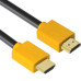 GCR Кабель 1.8m HDMI версия 1.4, черный, желтые коннекторы, OD7.3mm, 30/30 AWG, позолоченные контакты, Ethernet 10.2 Гбит/с, 3D, 4K GCR-HM440-1.8m, экран