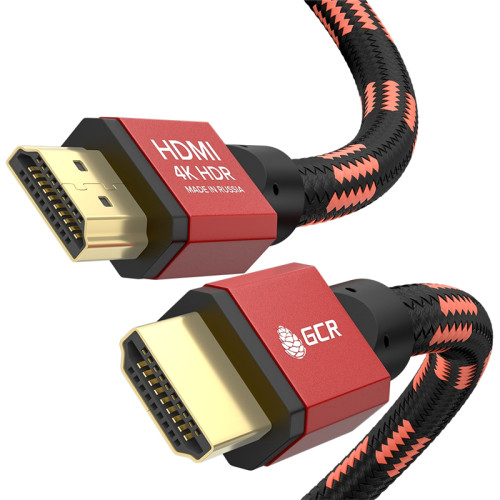 GCR Кабель PROF 1.0m HDMI 2.0, BICOLOR ECO Soft капрон, AL корпус красный, HDR 4:2:2, Ultra HD, 4K 60 fps 60Hz/5K*30Hz, 3D, AUDIO, 18.0 Гбит/с, 28AWG, GCR-54506