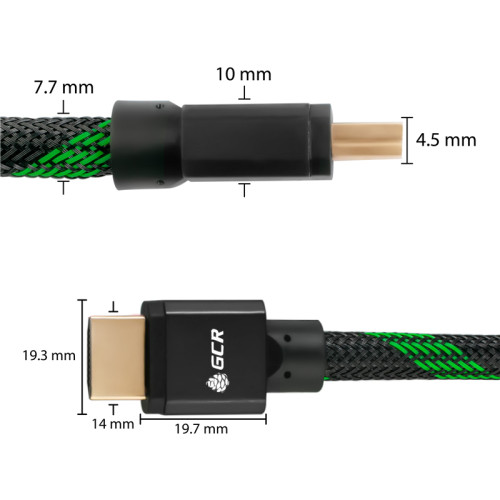 Greenconnect Кабель HDMI 2.1, 8K 60Hz, 4K 144Hz, 2.0m, динамический HDR 4:4:4, Ultra HD, 48.0 Гбит/с, тройное экранирование, ферритовые фильтры, GCR-51834