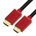 GCR Кабель 1.8m HDMI версия 1.4, черный, красные коннекторы, OD7.3mm, 30/30 AWG, позолоченные контакты, Ethernet 10.2 Гбит/с, 3D, 4K GCR-HM450-1.8m, экран