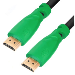 Greenconnect Кабель 3.0m, HDMI версия 2.0 HDR 4:2:2, Ultra HD, 4K 60 fps 60Hz/5K*30Hz, 3D, AUDIO, 18.0 Гбит/с, 28/28 AWG, OD7.3mm, тройной экран, черный, зеленые коннекторы, GCR-HM321-3.0m