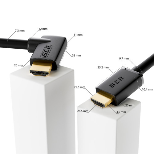 GCR Кабель 1.0m HDMI 2.0, M/M правый угол, черный нейлон, HDR 4:2:2, Ultra HD, 4K 60 fps 60Hz/5K*30Hz, 3D, AUDIO, 18.0 Гбит/с, 28/28 AWG, GCR-53294 GCR Кабель 1.0m HDMI 2.0, M/M правый угол, черный нейлон, HDR 4:2:2, Ultra HD, 4K 60 fps 60Hz/5K*30Hz, 3D, AUDIO, 18.0 Гбит/с, 28/28 AWG, GCR-53294