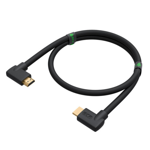 GCR Кабель 1.0m HDMI 2.0, M правый угол /M правый угол, черный, HDR 4:2:2, Ultra HD, 4K 60 fps 60Hz/5K*30Hz, 3D, AUDIO, 18.0 Гбит/с, 28/28 AWG, GCR-52312