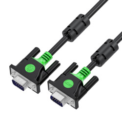 GCR Кабель PROF SVGA 10.0m чёрный, позолоченные контакты, ферритовые кольца, OD8.0mm, 15M / 15M, 28/28 AWG, двойной экран