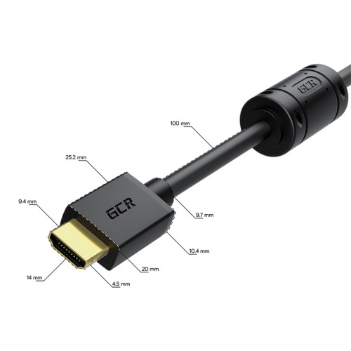 GCR PRO Удлинитель PROF 1.5m HDMI-HDMI v2.0, M/F крепление под винт, фер. кольца, 4K 60Hz, HDR, 18 Гбит/c, черный, 3X экран c армированием, GCR-56013 GCR PRO Удлинитель PROF 1.5m HDMI-HDMI v2.0, M/F крепление под винт, фер. кольца, 4K 60Hz, HDR, 18 Гбит/c, черный, 3X экран c армированием, GCR-56013