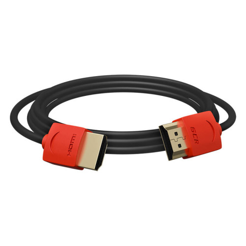 Greenconnect Кабель SLIM 0.5m HDMI 2.0, красные коннекторы Slim, OD3.8mm, HDR 4:2:2, Ultra HD, 4K 60 fps 60Hz, 3D, AUDIO, 18.0 Гбит/с, 32/32 AWG, GCR-51212