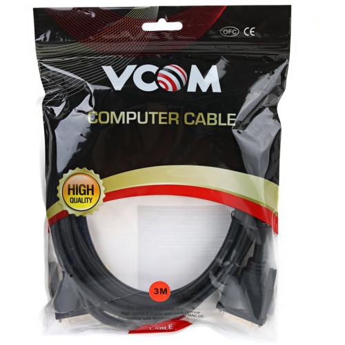 Кабель/ Кабель DVI-DVI Dual Link (25M-25M), 3m, 2 фильтра VCOM <VDV6300-3M> Кабель/ Кабель DVI-DVI Dual Link (25M-25M), 3m, 2 фильтра VCOM <VDV6300-3M>