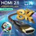 GCR Кабель Premium 1.0m HDMI 2.1, ECO Soft капрон, черно-красный, HDR 4:4:4, Ultra HD, 8K 60Hz/4K*120Hz, 3D, 48 Гбит/с, 3 Х экран с армированием, GCR-54506